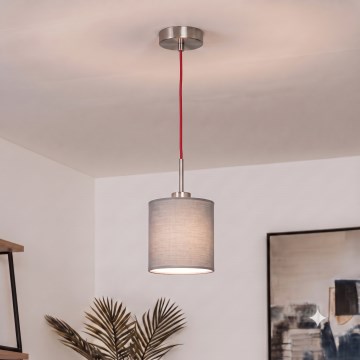 Brilagi - LED pakabinamas šviestuvas ant laido NUBILA 1xE27/60W/230V skersmuo 14 cm raudona/šviesiai pilka