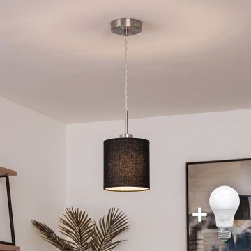 Brilagi - LED pakabinamas šviestuvas ant laido NUBILA 1xE27/60W/230V Ø 14 cm juodas