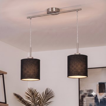 Brilagi - LED pakabinamas šviestuvas ant laido NUBILA 2xE27/60W/230V juodas