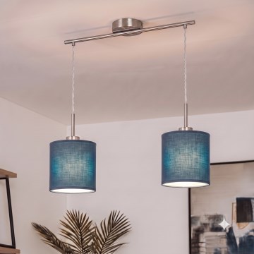 Brilagi - LED pakabinamas šviestuvas ant laido NUBILA 2xE27/60W/230V tamsiai mėlynas