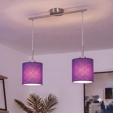 Brilagi - LED pakabinamas šviestuvas ant laido NUBILA 2xE27/60W/230V violetinis