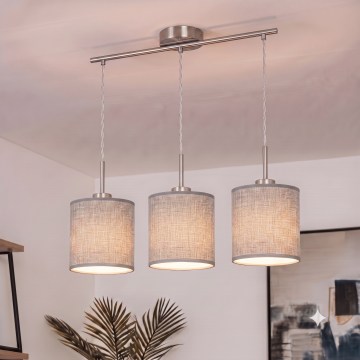 Brilagi - LED pakabinamas šviestuvas ant laido NUBILA 3xE27/60W/230V pilka