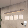 BRILAGI - LED pakabinamas šviestuvas ant laido NUBILA 4xE27/60W/230V pilka/balta
