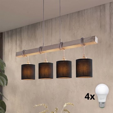 BRILAGI - LED pakabinamas šviestuvas ant laido NUBILA 4xE27/60W/230V pilka/juoda