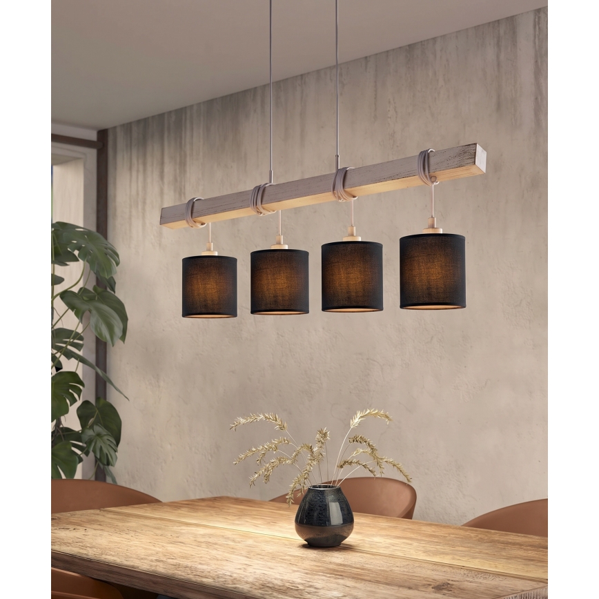 BRILAGI - LED pakabinamas šviestuvas ant laido NUBILA 4xE27/60W/230V pilka/juoda