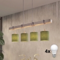 BRILAGI - LED pakabinamas šviestuvas ant laido NUBILA 4xE27/60W/230V pilka/žalia