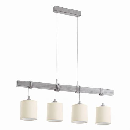BRILAGI - LED pakabinamas šviestuvas ant laido NUBILA 4xE27/60W/230V pilkas/kreminis