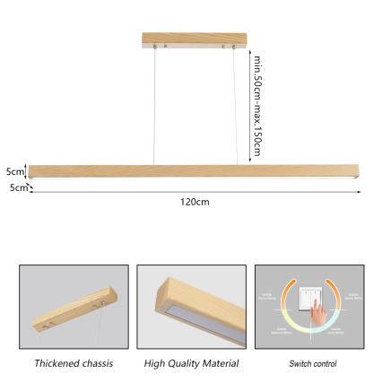 Brilagi - LED pakabinamas šviestuvas ant laido OAK LED/30W/230V 3000/4500/6000K ąžuolas