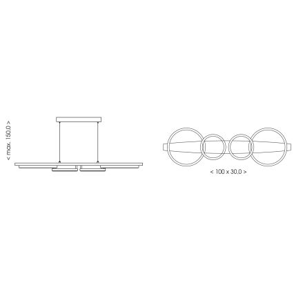 Brilagi - LED pakabinamas šviestuvas ant laido PLANK LED/35W/230V 4000K 30x100 cm mediena