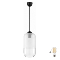 BRILAGI - LED pakabinamas šviestuvas ant laido RETRO GLASS 1xE27/60W/230V skersm. 14 cm juoda/balta