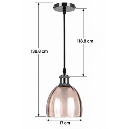 BRILAGI - LED pakabinamas šviestuvas ant laido RETRO GLASS 1xE27/60W/230V Ø 17 cm juoda/dūminė smėlinė