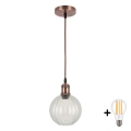 BRILAGI - LED pakabinamas šviestuvas ant laido RETRO GLASS 1xE27/60W/230V skersm. 18 cm varinis/skaidrus