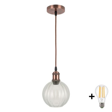 BRILAGI - LED pakabinamas šviestuvas ant laido RETRO GLASS 1xE27/60W/230V skersm. 18 cm varinis/skaidrus