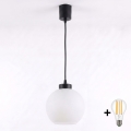 BRILAGI - LED pakabinamas šviestuvas ant laido RETRO GLASS 1xE27/60W/230V skersmuo 15 cm juoda/balta