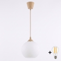 BRILAGI - LED pakabinamas šviestuvas ant laido RETRO GLASS 1xE27/60W/230V skersmuo 15 cm smėlio/balta