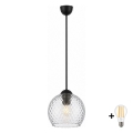 BRILAGI - LED pakabinamas šviestuvas ant laido RETRO GLASS 1xE27/60W/230V skersmuo 18 cm juoda/dūminė pilka