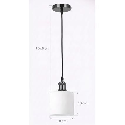 BRILAGI - LED pakabinamas šviestuvas ant laido RETRO GLASS 1xE27/60W/230V Ø 10 cm juodas/baltas