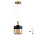 BRILAGI - LED pakabinamas šviestuvas ant laido RETRO GLASS 1xE27/60W/230V Ø 14 cm auksinė / rūkinė smėlio spalva