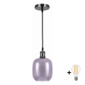 BRILAGI - LED pakabinamas šviestuvas ant laido RETRO GLASS 1xE27/60W/230V Ø 14 cm juoda/dūminė pilka