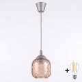 BRILAGI - LED pakabinamas šviestuvas ant laido RETRO GLASS 1xE27/60W/230V Ø 14 cm sidabrinė/dūminė ruda