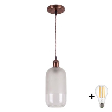 BRILAGI - LED pakabinamas šviestuvas ant laido RETRO GLASS 1xE27/60W/230V Ø 14 cm varinis/baltas