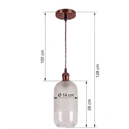 BRILAGI - LED pakabinamas šviestuvas ant laido RETRO GLASS 1xE27/60W/230V Ø 14 cm varinis/baltas
