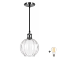 BRILAGI - LED pakabinamas šviestuvas ant laido RETRO GLASS 1xE27/60W/230V Ø 18 cm juoda/skaidri