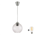 BRILAGI - LED pakabinamas šviestuvas ant laido RETRO GLASS 1xE27/60W/230V Ø 18 cm sidabrinė/skaidri
