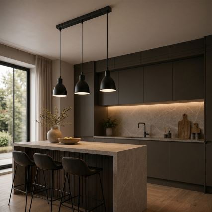 Brilagi - LED pakabinamas šviestuvas ant laido RIDDY 3xE27/60W/230V juodas