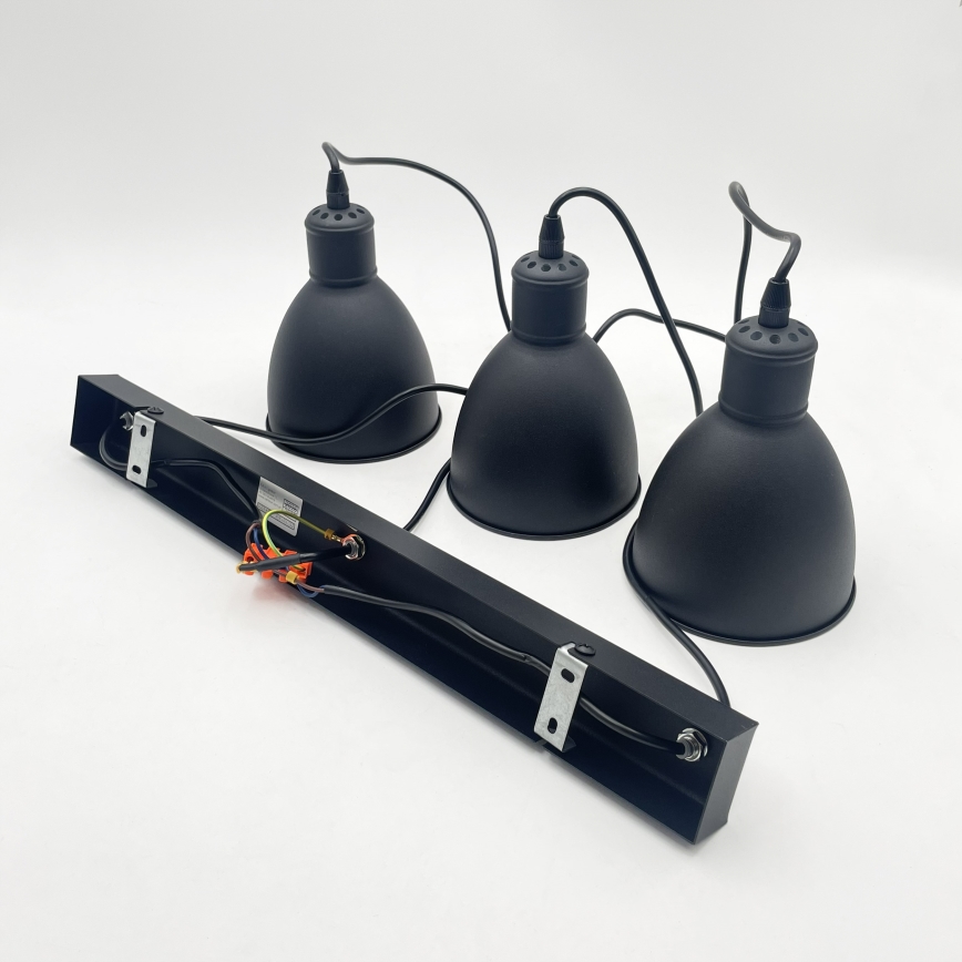 Brilagi - LED pakabinamas šviestuvas ant laido RIDDY 3xE27/60W/230V juodas