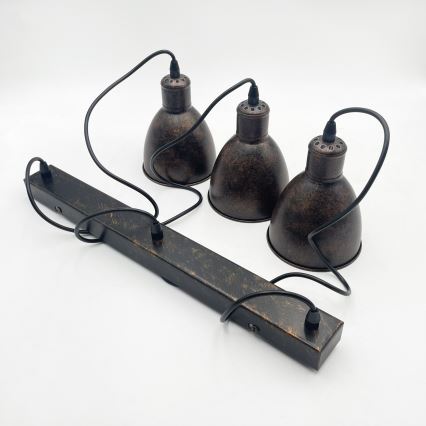 Brilagi - LED pakabinamas šviestuvas ant laido RIDDY 3xE27/60W/230V varinis/patina
