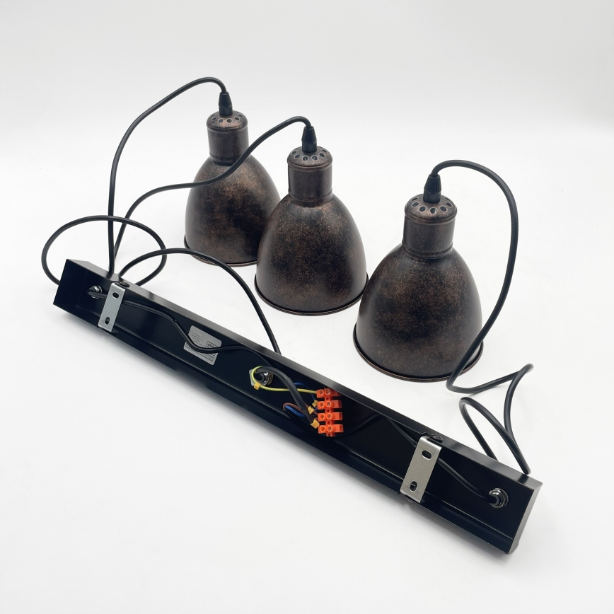 Brilagi - LED pakabinamas šviestuvas ant laido RIDDY 3xE27/60W/230V varinis/patina