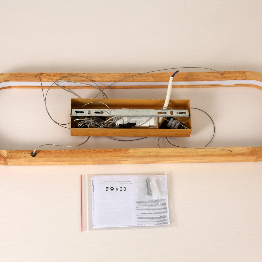 Brilagi - LED pakabinamas šviestuvas ant laido UMEA WOOD LED/30W/230V 70x20 cm medinis