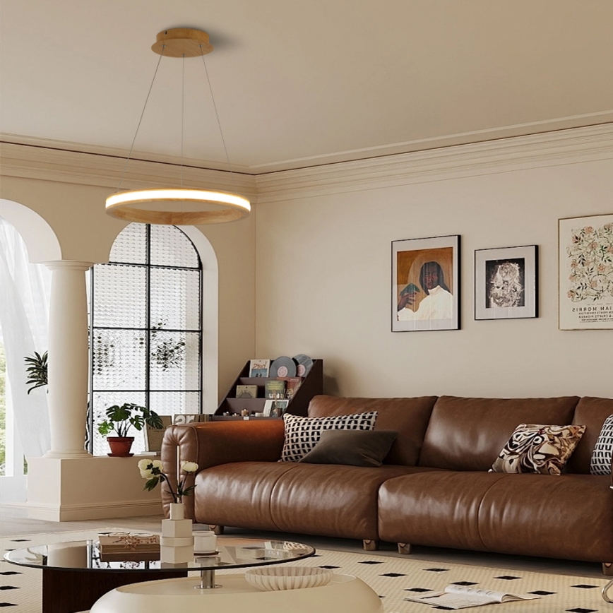 Brilagi - LED pakabinamas šviestuvas ant laido UMEA WOOD LED/30W/230V skers. 40 cm, mediena