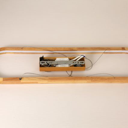 Brilagi - LED pakabinamas šviestuvas ant laido UMEA WOOD LED/40W/230V 90x22 cm kaučiukmedis