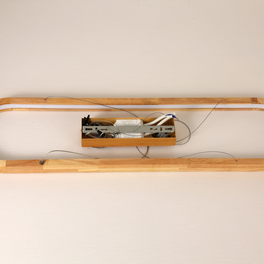 Brilagi - LED pakabinamas šviestuvas ant laido UMEA WOOD LED/40W/230V 90x22 cm kaučiukmedis