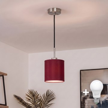 Brilagi - LED pakabinamas šviestuvas ant troselio NUBILA 1xE27/60W/230V Ø 14 cm juoda/pompejietiška raudona