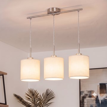 Brilagi - LED pakabinamas šviestuvas ant troselio NUBILA 3xE27/60W/230V kreminė