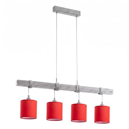 BRILAGI - LED pakabinamas šviestuvas ant troselio NUBILA 4xE27/60W/230V pilkas/raudonas