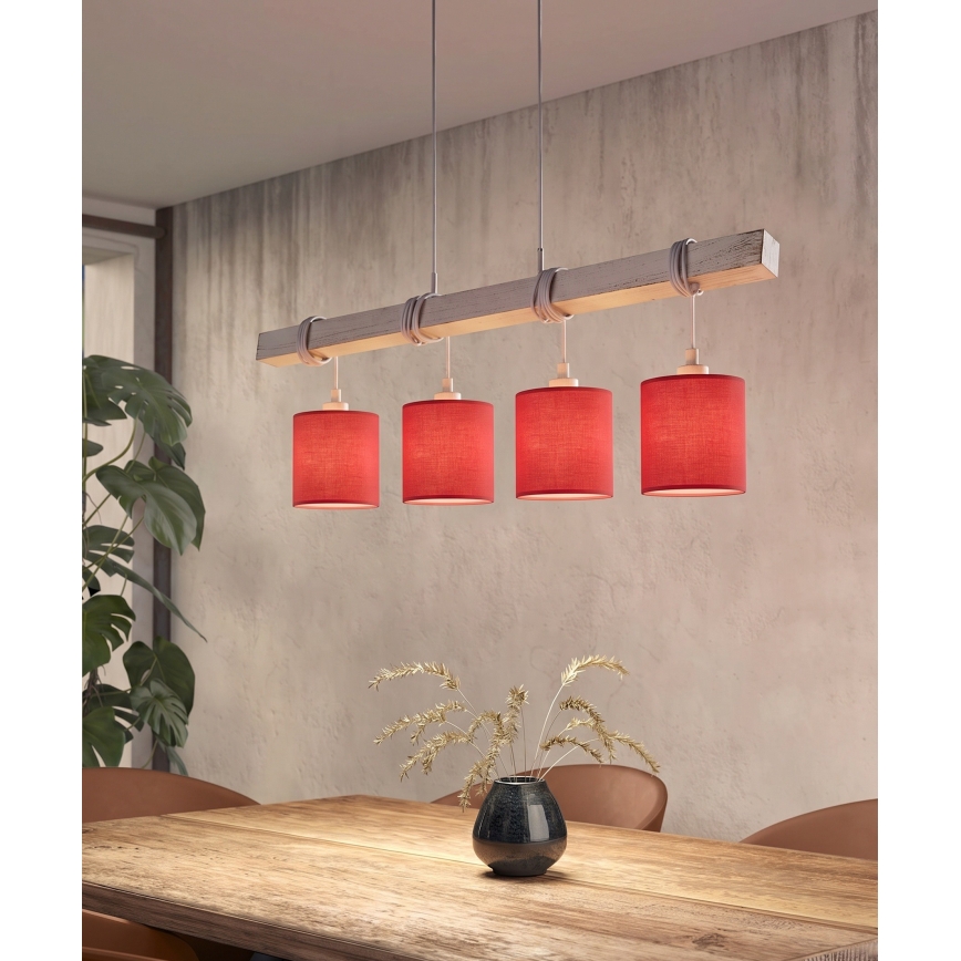 BRILAGI - LED pakabinamas šviestuvas ant troselio NUBILA 4xE27/60W/230V pilkas/raudonas