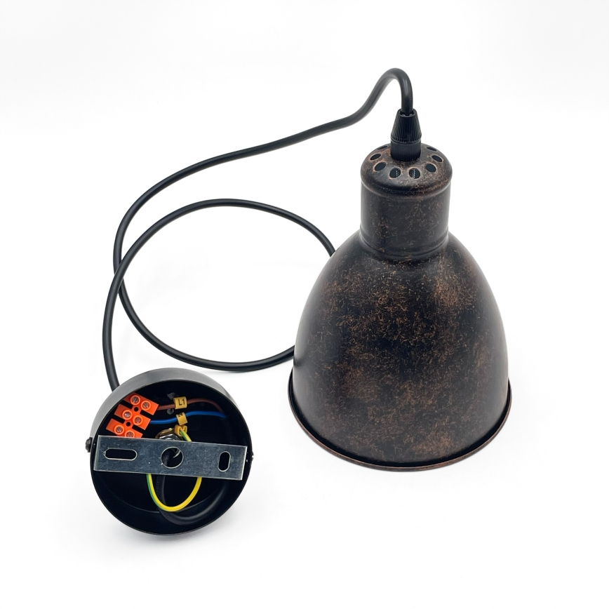 Brilagi - LED pakabinamas šviestuvas ant troselio RIDDY 1xE27/60W/230V varinis/patina