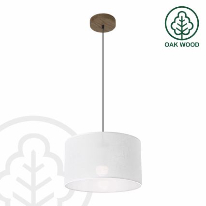 Brilagi - LED Pakabinamas šviestuvas ant laido ANTHONY 1xE27/60W/230V ąžuolas-riešutas/balta