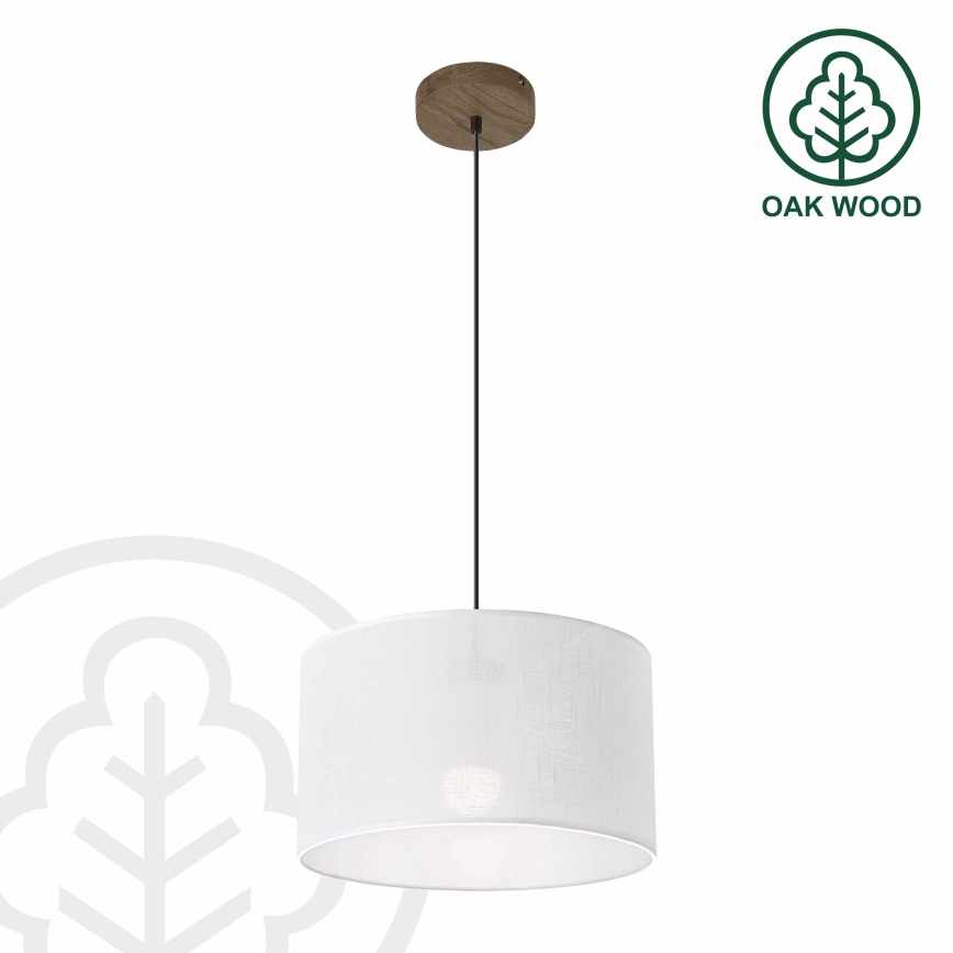 Brilagi - LED Pakabinamas šviestuvas ant laido ANTHONY 1xE27/60W/230V ąžuolas-riešutas/balta