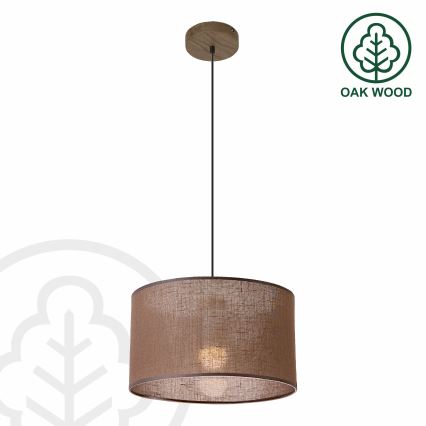 Brilagi - LED Pakabinamas šviestuvas ant laido ANTHONY 1xE27/60W/230V ąžuolo riešutas/ruda