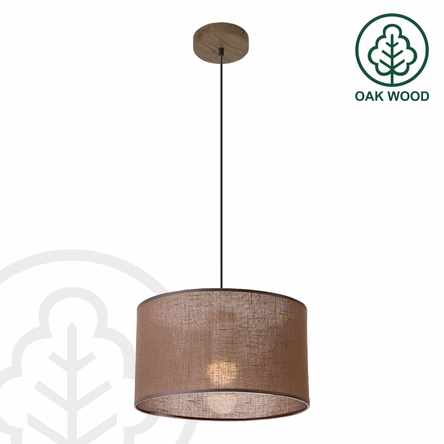 Brilagi - LED Pakabinamas šviestuvas ant laido ANTHONY 1xE27/60W/230V ąžuolo riešutas/ruda