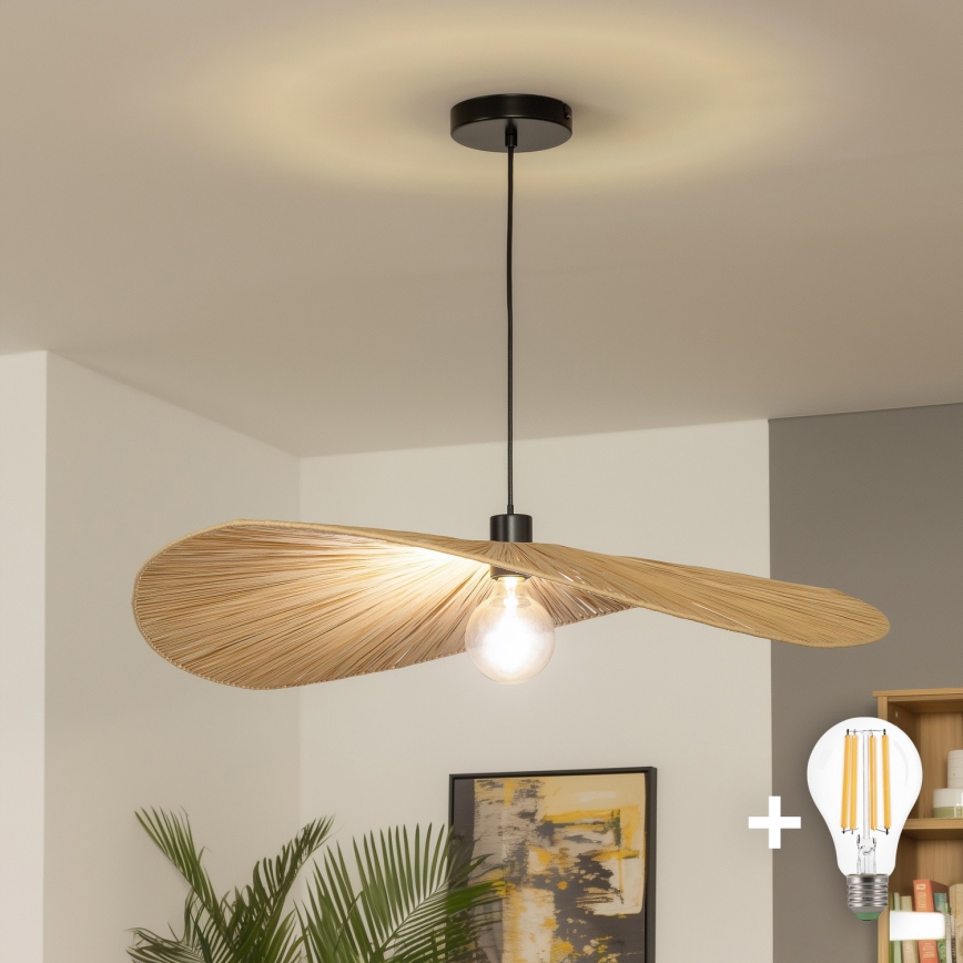 Brilagi - LED pakabinamas šviestuvas CERIA BOHO 1xE27/40W/230V skersmuo 80 cm rafija