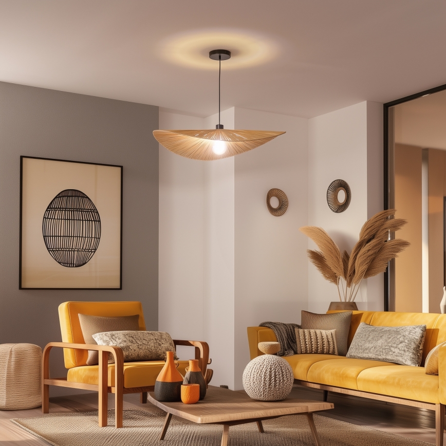 Brilagi - LED pakabinamas šviestuvas CERIA BOHO 1xE27/40W/230V skersmuo 80 cm rafija