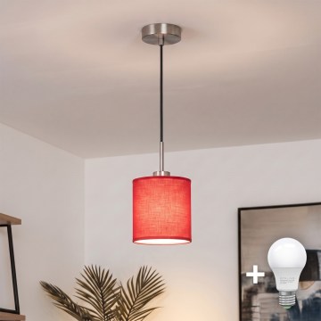 Brilagi - LED pakabinamas šviestuvas su kabeliu NUBILA 1xE27/60W/230V Ø 14 cm juoda/raudona