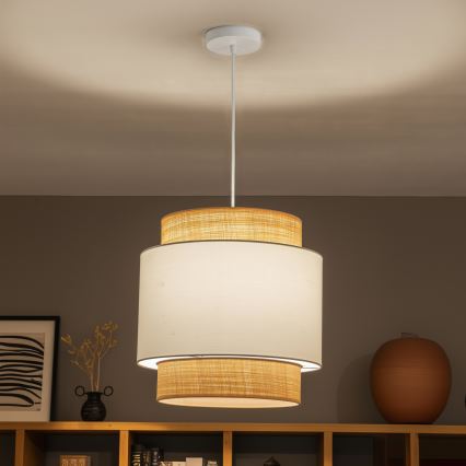 Brilagi - LED pakabinamas šviestuvas su laidu CERIA 1xE27/40W/230V Ø 40 cm smėlio/balta