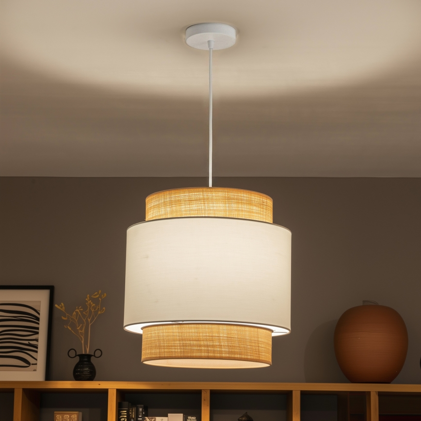 Brilagi - LED pakabinamas šviestuvas su laidu CERIA 1xE27/40W/230V Ø 40 cm smėlio/balta